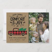 Tarjeta de Navidades fotográficos Red Buffalo Plai