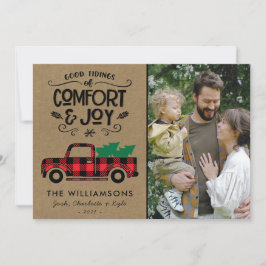 Tarjeta de Navidades fotográficos Red Buffalo Plai