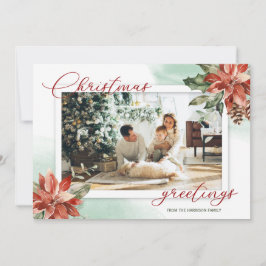Tarjeta de Navidades fotográficos Red Poinsettia H