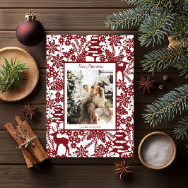 Tarjeta de Navidades fotográficos Red Winter Fores