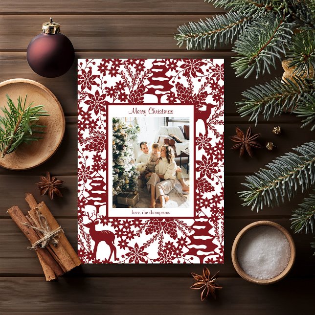 Tarjeta de Navidades fotográficos Red Winter Fores (Subido por el creador)