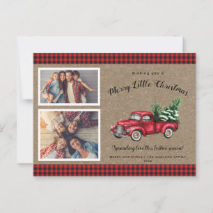 Tarjeta de Navidades fotográficos Truck Tree 2 par