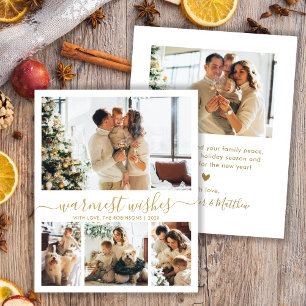 Tarjeta de Navidades fotográficos Warmest Wishes G