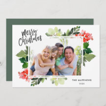 Tarjeta de Navidades fotográficos Winter Berries G