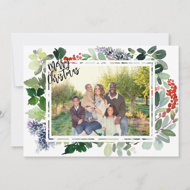 Tarjeta de Navidades fotográficos Winter Berries G (Anverso)