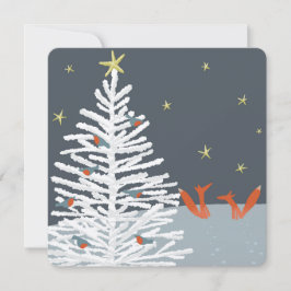 Tarjeta de Navidades Fox y Robin