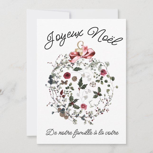 Tarjeta de Navidades franceses de personalizable (Anverso)