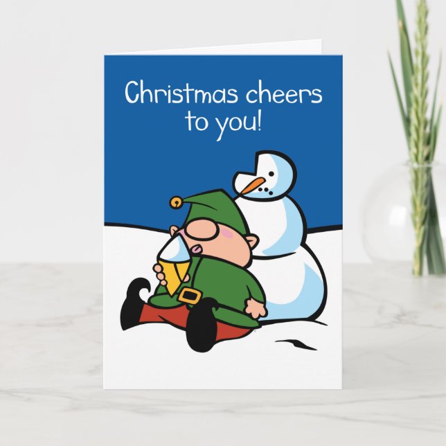 Tarjeta de Navidades Frosty Elves (Anverso)
