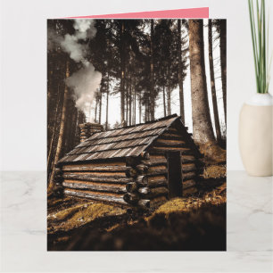 TARJETA DE NAVIDADES FUNNY DE LOG CABIN