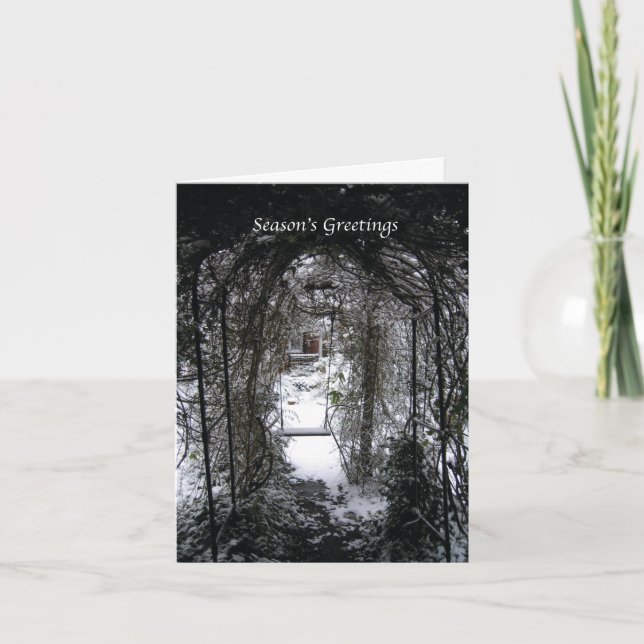 Tarjeta de navidades: Garden Winter Archway (Anverso)