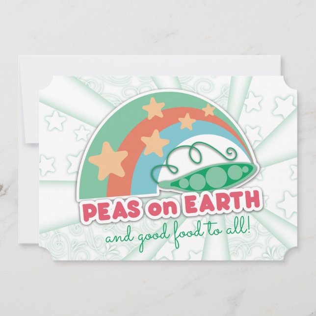 Tarjeta de Navidades gastronómicos de Peas on Eart (Anverso)