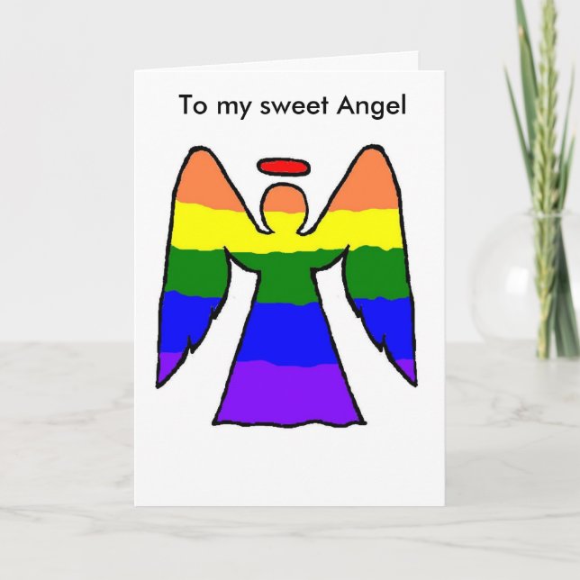 Tarjeta de Navidades Gay Angel (Anverso)