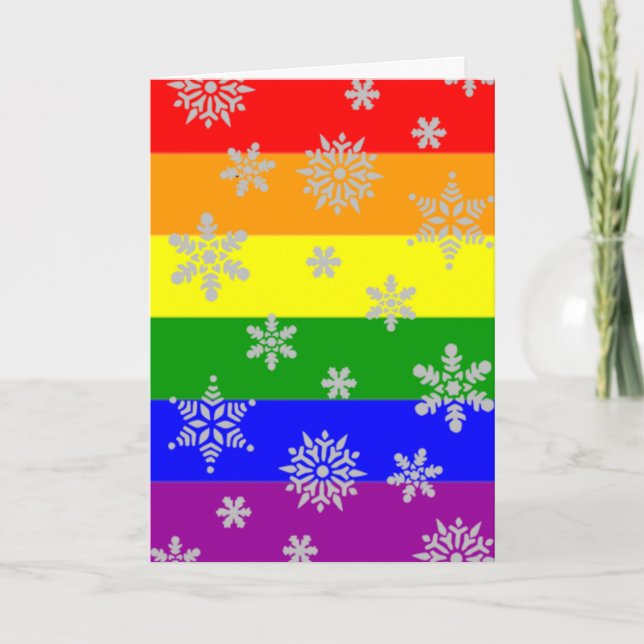 Tarjeta de Navidades gay simple y elegante (Anverso)