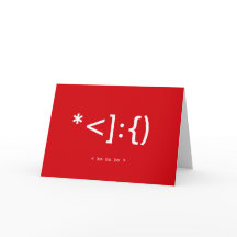 Tarjeta de Navidades Geek Santa Emoticon