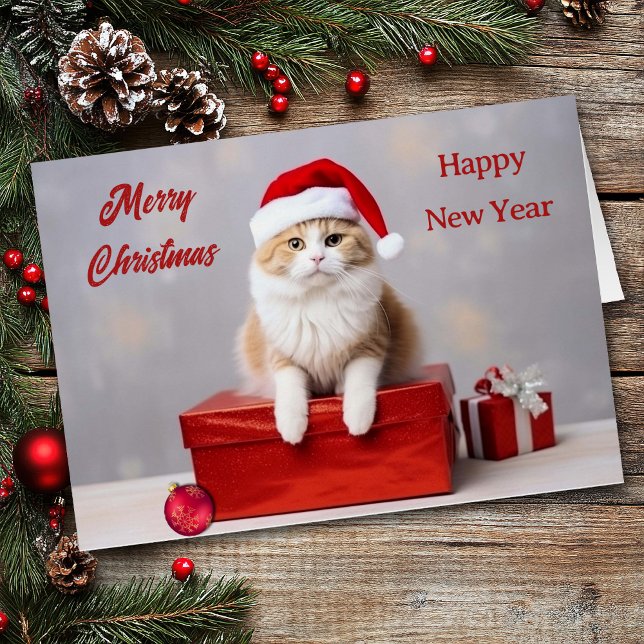 Tarjeta de Navidades Ginger Santa Claus Cat (Subido por el creador)