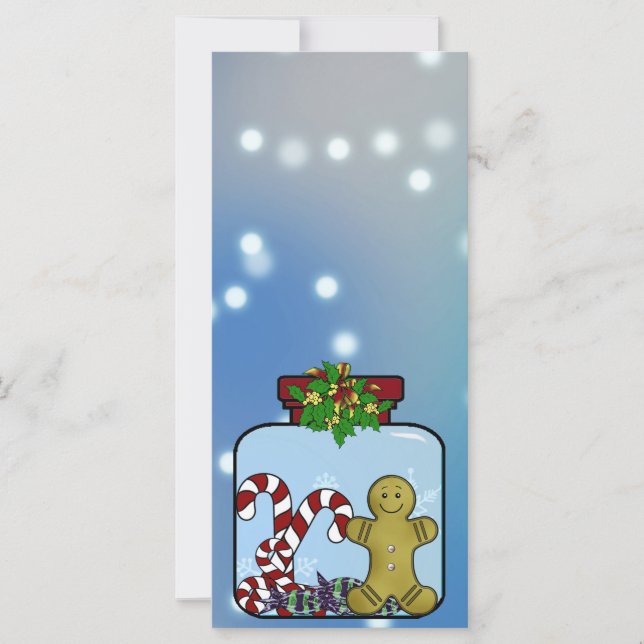 Tarjeta de Navidades Gingerbread & Candy Jar (Anverso)