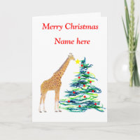 Tarjeta de Navidades Giraffe