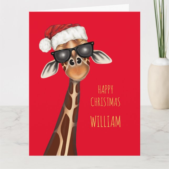 Tarjeta de Navidades GIRAFFE SUPER GUAY personaliz (Anverso)