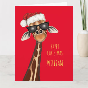 Tarjeta de Navidades GIRAFFE SUPER GUAY personaliz