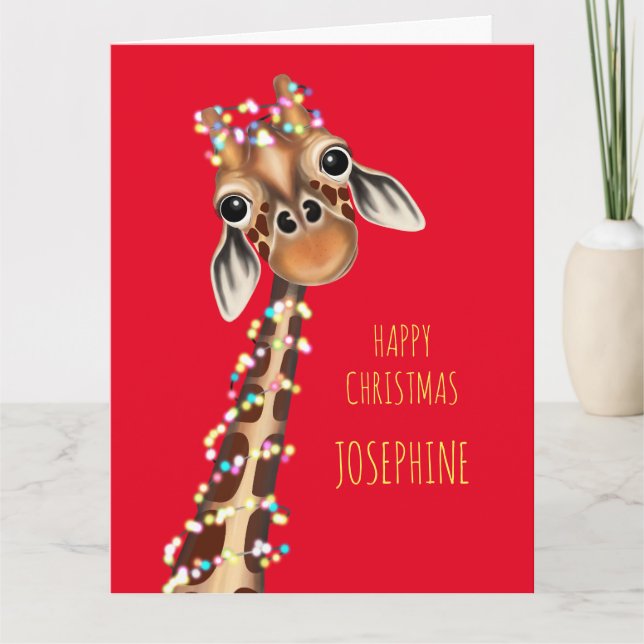 Tarjeta de Navidades GIRAFFE SWEET personalizada (Anverso)