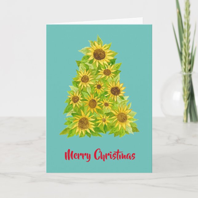 Tarjeta de Navidades girasoles (Anverso)