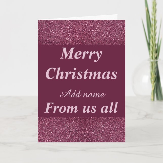 Tarjeta de Navidades glamorosos personalizada de t (Anverso)
