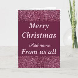 Tarjeta de Navidades glamorosos personalizada de t