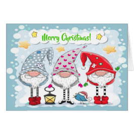 Tarjeta de navidades/Gnomes de vacaciones