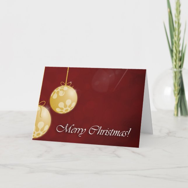 Tarjeta de Navidades Gold Baubles (Anverso)