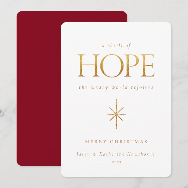 Tarjeta de Navidades Golden Hope (Anverso / Reverso)