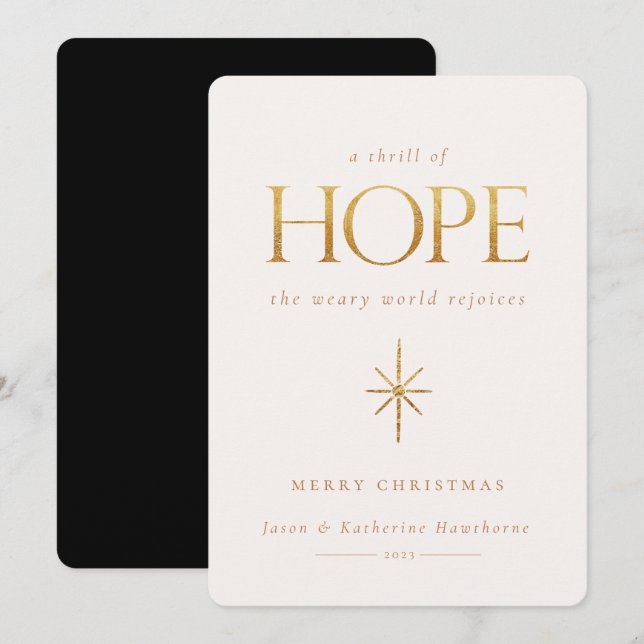 Tarjeta de Navidades Golden Hope (Anverso / Reverso)