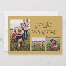 Tarjeta de Navidades Golden MERRY Holiday