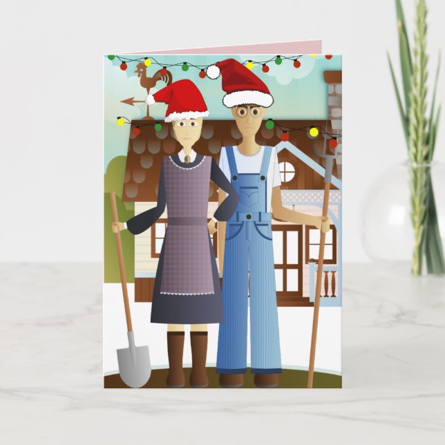 TARJETA DE NAVIDADES GÓTICOS ESTADOUNIDENSES (Anverso)