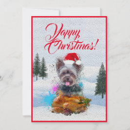 Tarjeta de Navidades graciosos yorkie Yappy
