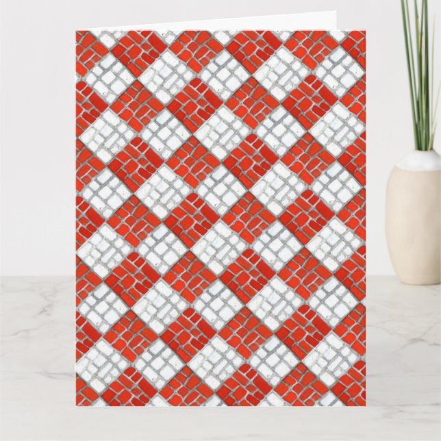 Tarjeta de Navidades grandes MOSAIC CHECK (Anverso)