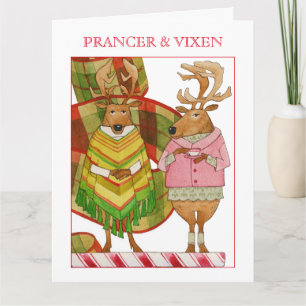 Tarjeta de Navidades grandes PRANCER VIXEN