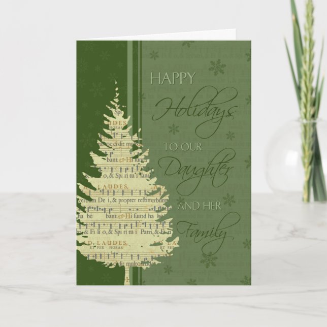 Tarjeta de Navidades Green Happy Holidays (Anverso)