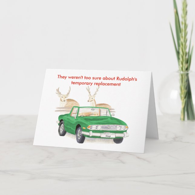 Tarjeta de Navidades Green Triumph Stag (Anverso)