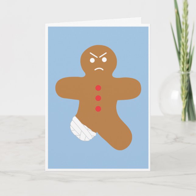 Tarjeta de Navidades Grumpy Gingerbread Man (Anverso)