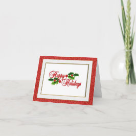 Tarjeta de Navidades Happy Holidays Embroidered Lo