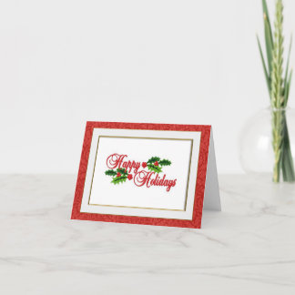 Tarjeta de Navidades Happy Holidays Embroidered Lo