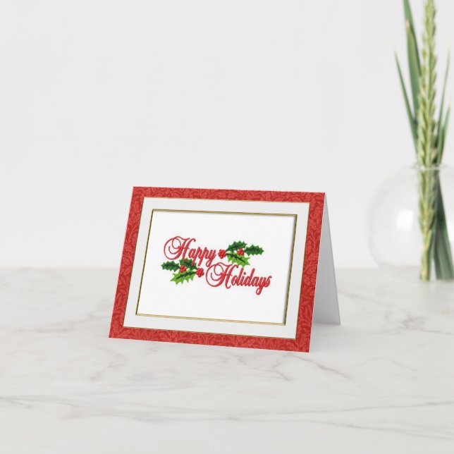 Tarjeta de Navidades Happy Holidays Embroidered Lo (Anverso)