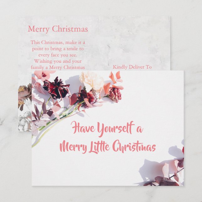 Tarjeta de navidades - Hermosa Rosa (Anverso / Reverso)