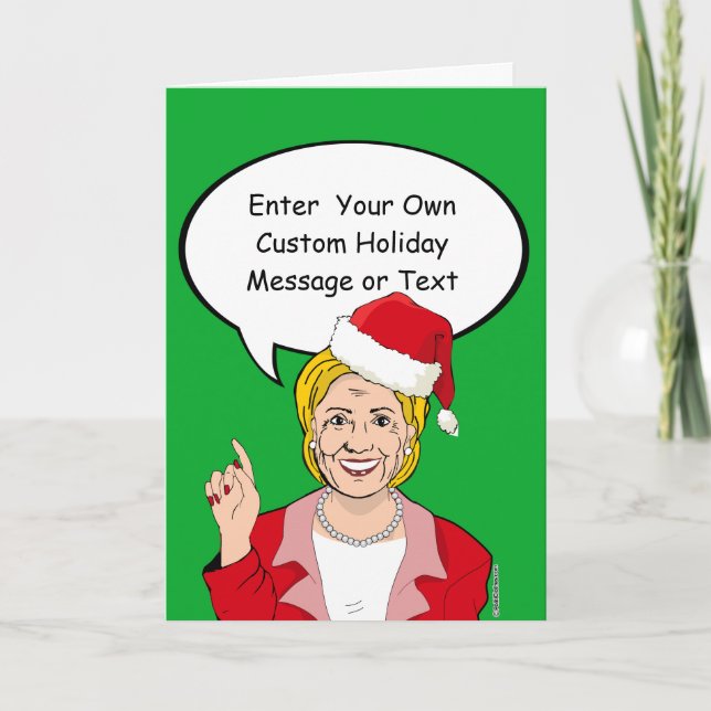 Tarjeta de Navidades Hillary - Personalizar Su Men (Anverso)