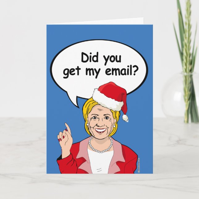 Tarjeta de Navidades Hillary - ¿Recibiste mi corre (Anverso)