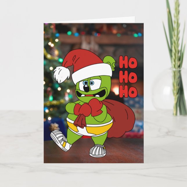 Tarjeta de Navidades Ho Ho Ho Gummibär (Anverso)