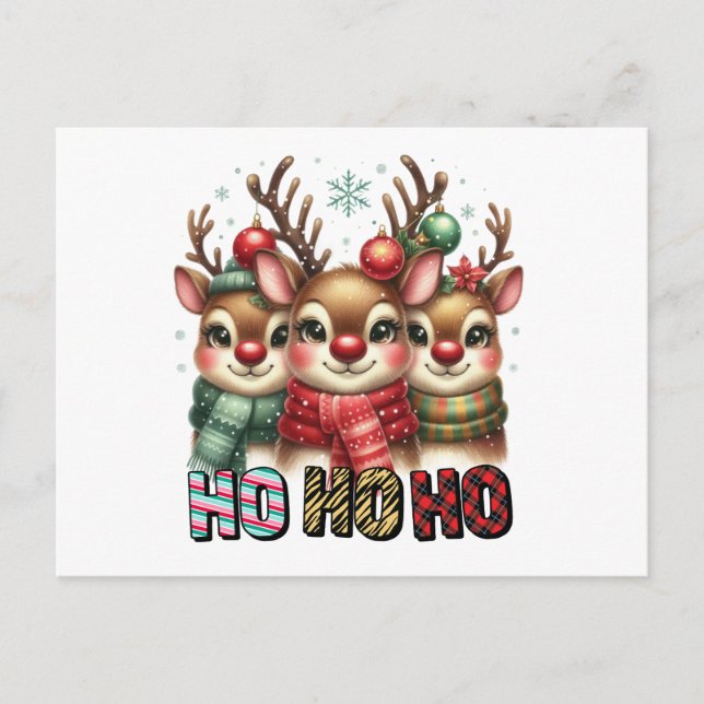 Tarjeta de Navidades Ho Ho Ho Ho Ho Ho Ho (Anverso)