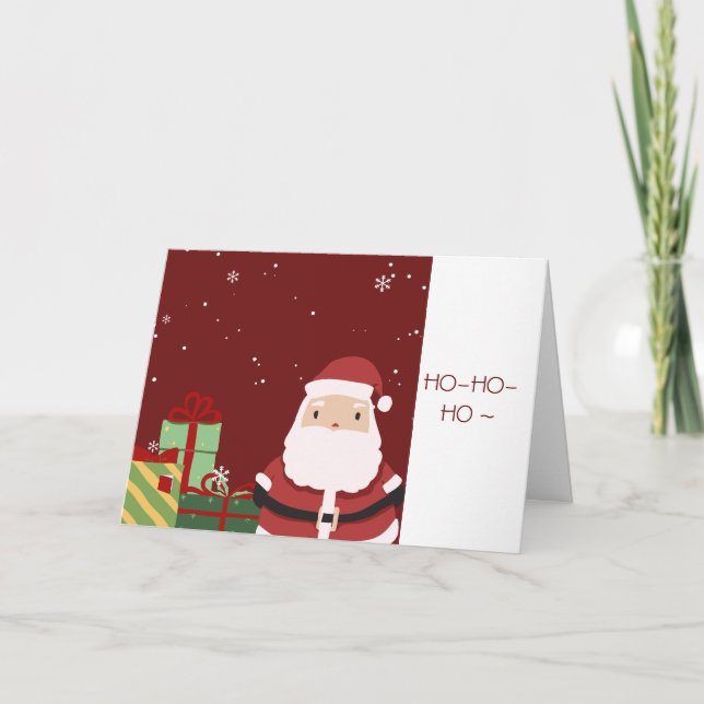 TARJETA DE NAVIDADES HO-HO-HO PARA PERSONALIZAR (Anverso)