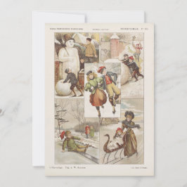Tarjeta de Navidades holandeses de patinaje sobre 
