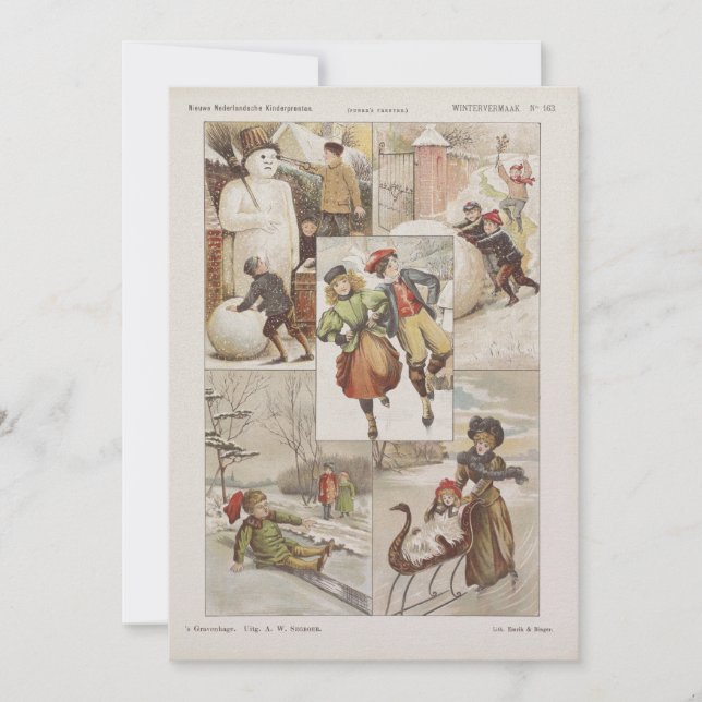 Tarjeta de Navidades holandeses vintage (Anverso)